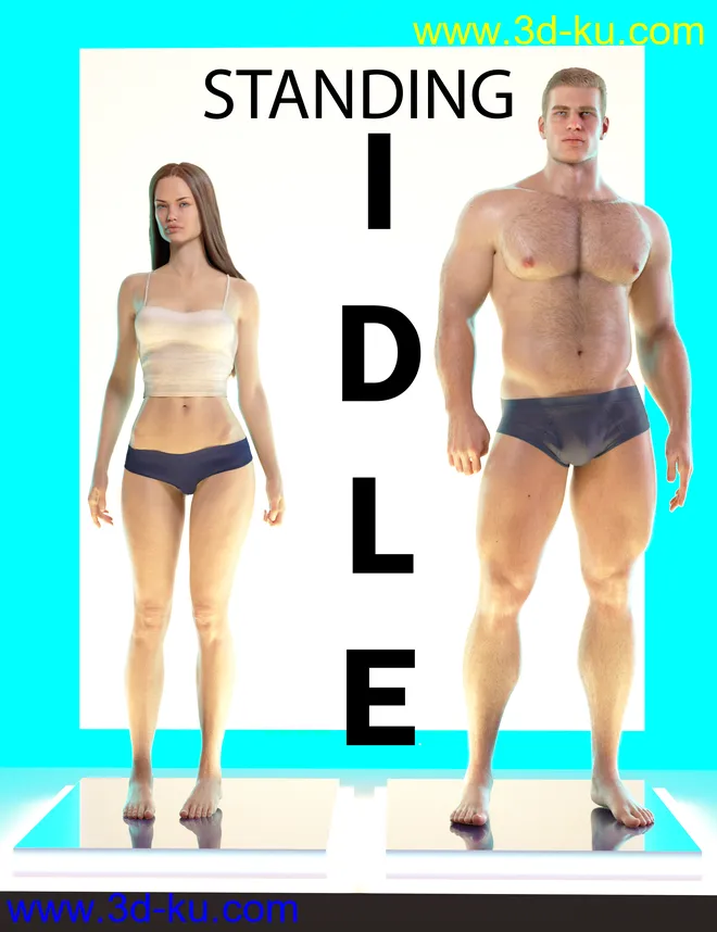 Standing Idle for Genesis 8 Female and Male模型的图片2