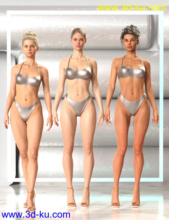 Standing Idle for Genesis 8 Female and Male模型的图片3