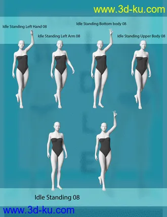 3D打印模型Standing Idle for Genesis 8 Female and Male的图片
