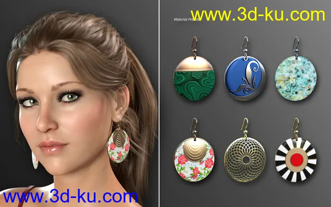 Statement Earrings Megapack for Genesis 8 and 8.1 Females模型的图片6