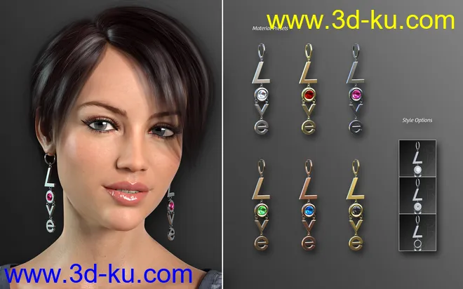 Statement Earrings Megapack for Genesis 8 and 8.1 Females模型的图片7