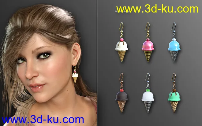 Statement Earrings Megapack for Genesis 8 and 8.1 Females模型的图片9