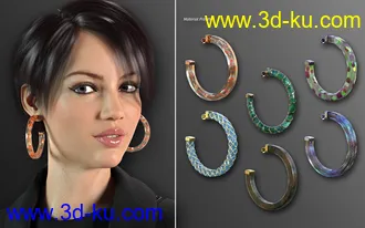 3D打印模型Statement Earrings Megapack for Genesis 8 and 8.1 Females的图片