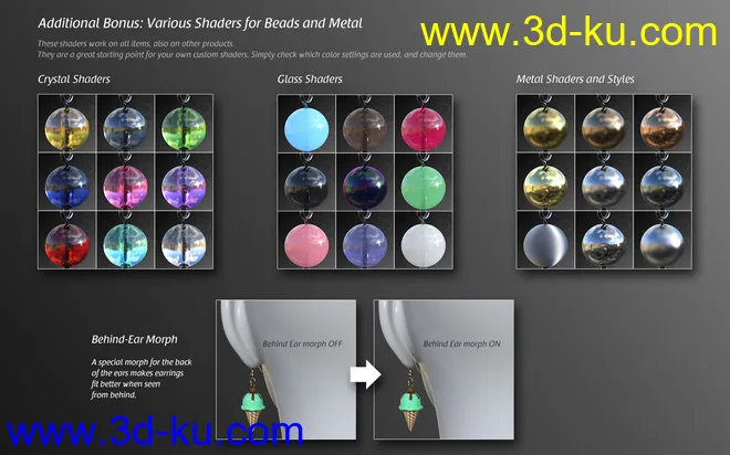 Statement Earrings Megapack for Genesis 8 and 8.1 Females模型的图片12