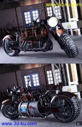 3D打印模型Steampunk Motorbike的图片