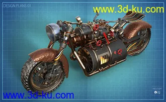 3D打印模型Steampunk Motorbike的图片