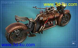 3D打印模型Steampunk Motorbike的图片