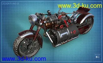 3D打印模型Steampunk Motorbike的图片