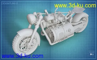 3D打印模型Steampunk Motorbike的图片