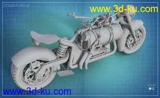 3D打印模型Steampunk Motorbike的图片