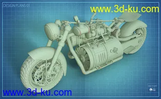 3D打印模型Steampunk Motorbike的图片