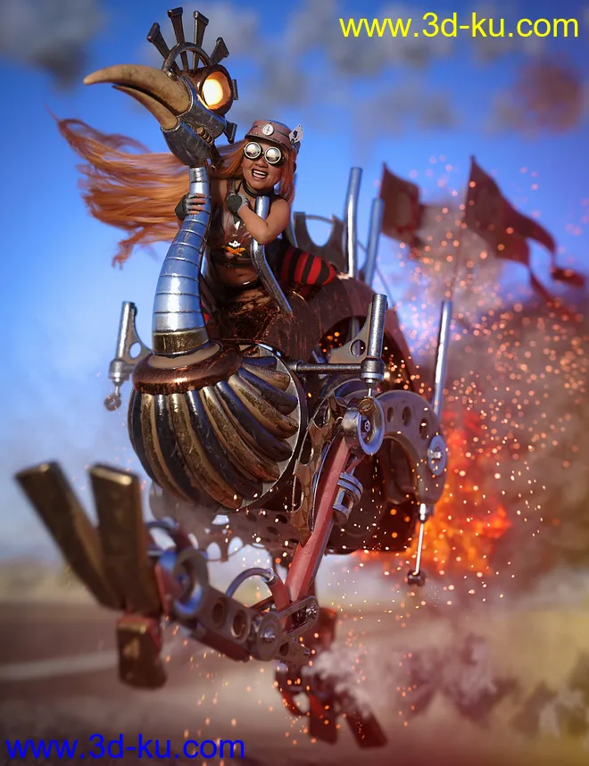 Steampunk Ostrich模型的图片1