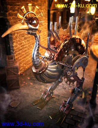 3D打印模型Steampunk Ostrich的图片