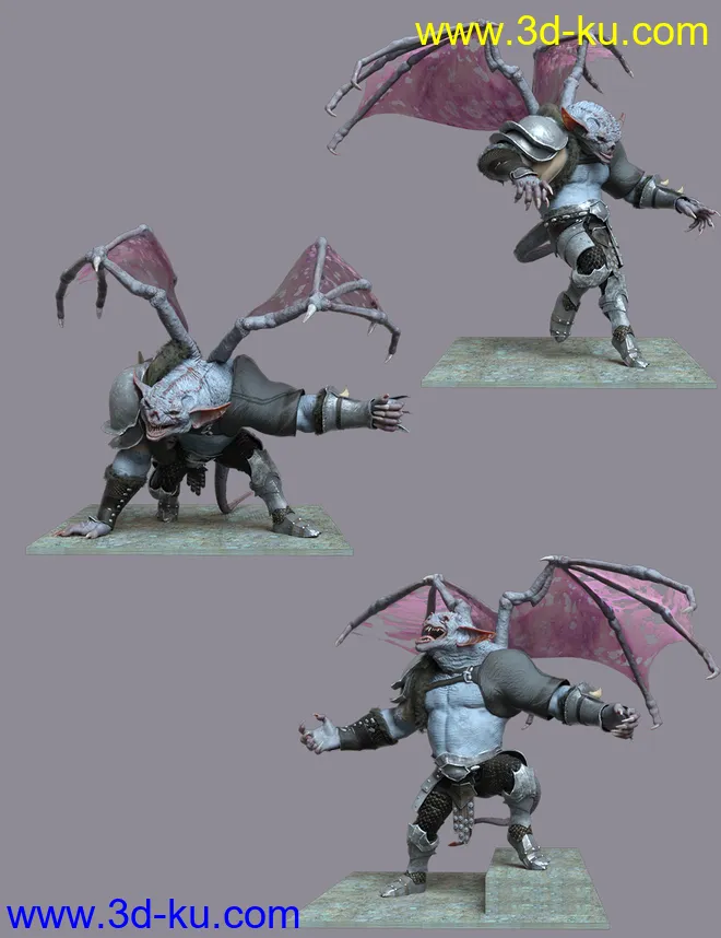 Stone Guardian Poses for Gargoyle HD模型的图片5