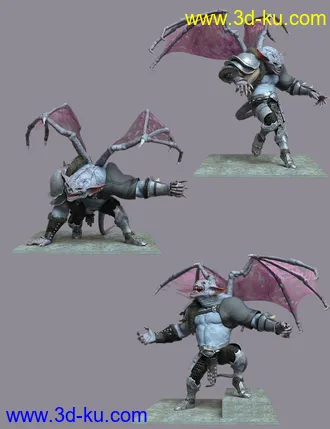 3D打印模型Stone Guardian Poses for Gargoyle HD的图片