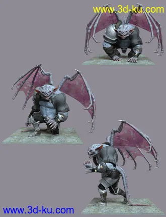3D打印模型Stone Guardian Poses for Gargoyle HD的图片