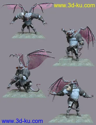 3D打印模型Stone Guardian Poses for Gargoyle HD的图片