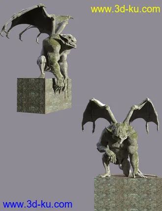 3D打印模型Stone Guardian Poses for Gargoyle HD的图片