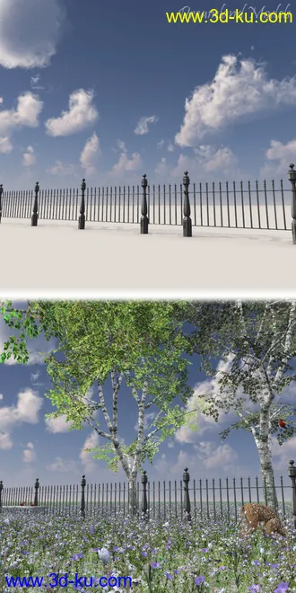 3D打印模型Straight Spade Fence OBJ的图片