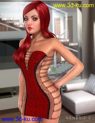 3D打印模型Strappy Party Dress Textures的图片