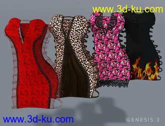 3D打印模型Strappy Party Dress Textures的图片