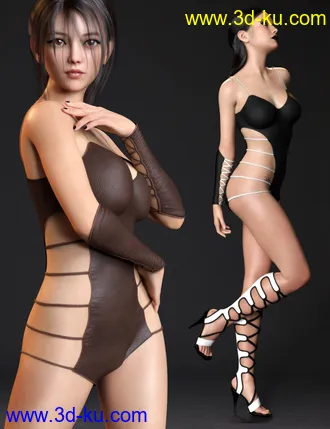 3D打印模型Strappy Suit Set for Genesis 8 and 8.1 Females的图片