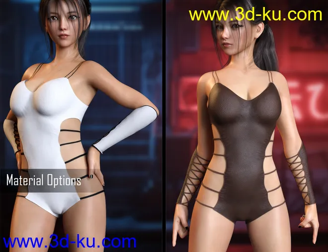 Strappy Suit Set for Genesis 8 and 8.1 Females模型的图片6