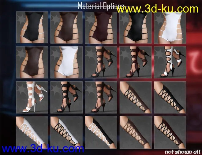 Strappy Suit Set for Genesis 8 and 8.1 Females模型的图片7