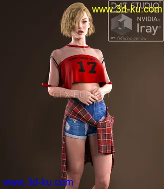 3D打印模型Street Fashion dForce outfit for G8F的图片