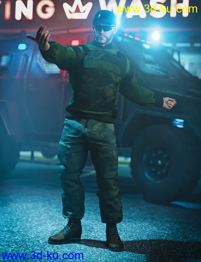 Street Tactical Fashion for Genesis 8 and 8.1 Male模型的图片4