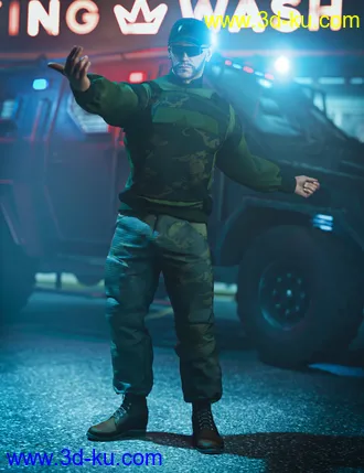 3D打印模型Street Tactical Fashion for Genesis 8 and 8.1 Male的图片