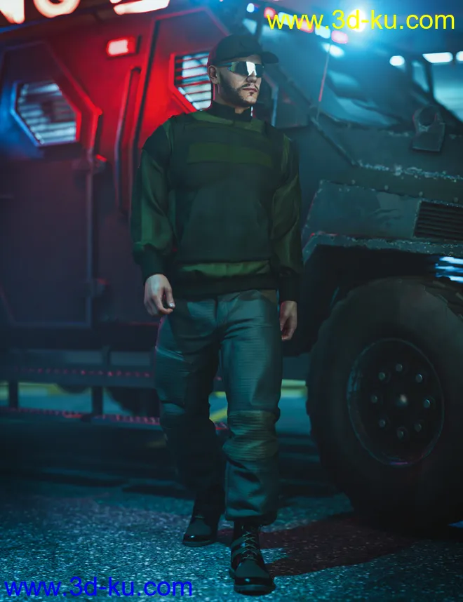 Street Tactical Fashion for Genesis 8 and 8.1 Male模型的图片5