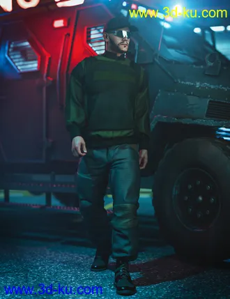 3D打印模型Street Tactical Fashion for Genesis 8 and 8.1 Male的图片