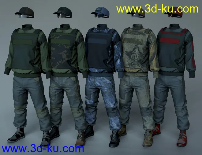 Street Tactical Fashion for Genesis 8 and 8.1 Male模型的图片10