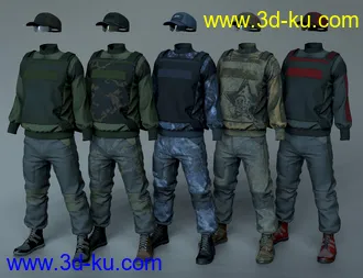 3D打印模型Street Tactical Fashion for Genesis 8 and 8.1 Male的图片