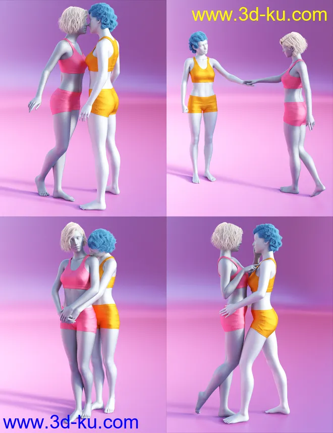 Strong Love Poses for Genesis 3 and 8-8.1模型的图片6