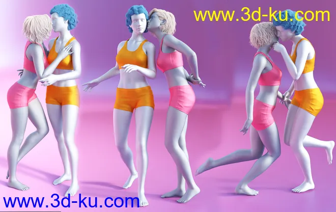 Strong Love Poses for Genesis 3 and 8-8.1模型的图片8