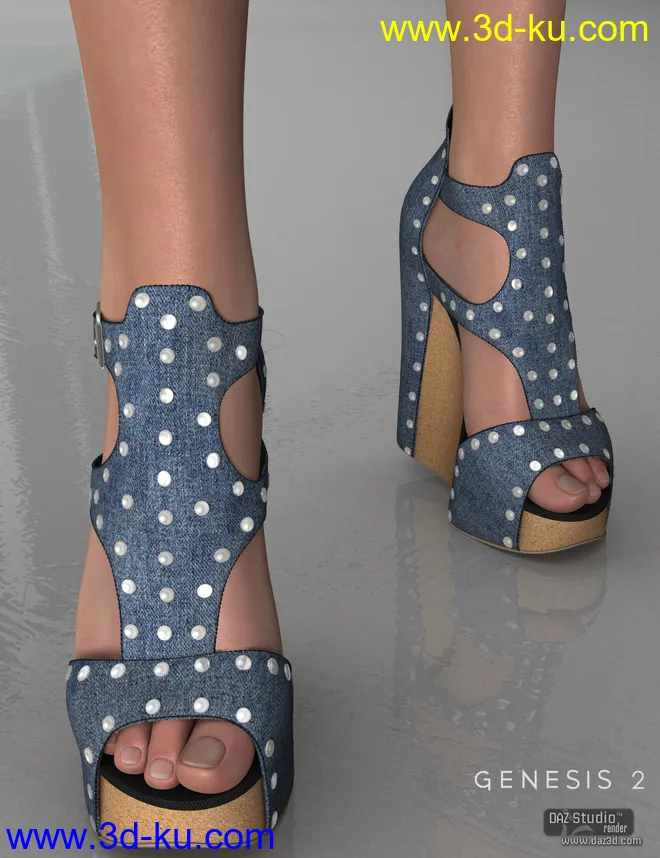 Summer Wedges for Genesis 2 Female(s)模型的图片2