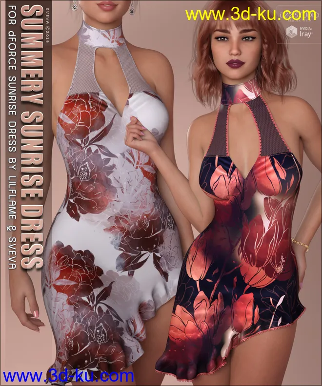 Summery for dForce Sunrise Dress G8F模型的图片1