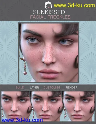 3D打印模型Sun-kissed Facial Freckles for Genesis 3, 8 and 8.1 Females的图片