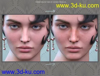 3D打印模型Sun-kissed Facial Freckles for Genesis 3, 8 and 8.1 Females的图片