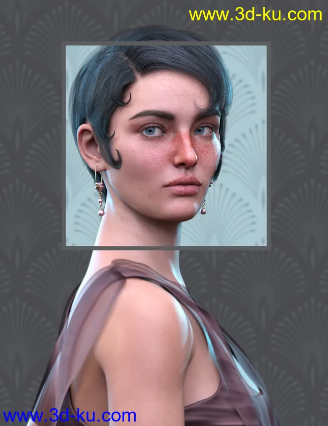 Sun-kissed Facial Freckles for Genesis 3, 8 and 8.1 Females模型的图片5