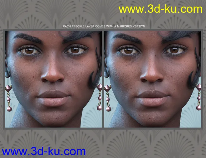 Sun-kissed Facial Freckles for Genesis 3, 8 and 8.1 Females模型的图片6