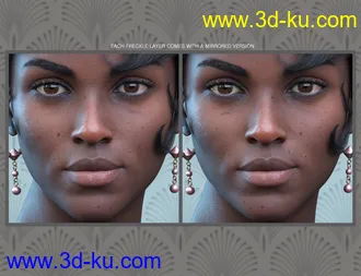 3D打印模型Sun-kissed Facial Freckles for Genesis 3, 8 and 8.1 Females的图片