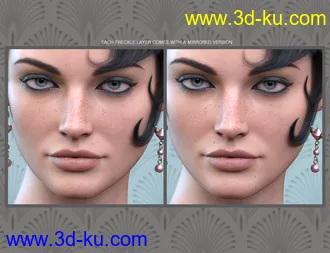 3D打印模型Sun-kissed Facial Freckles for Genesis 3, 8 and 8.1 Females的图片