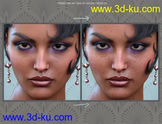 3D打印模型Sun-kissed Facial Freckles for Genesis 3, 8 and 8.1 Females的图片