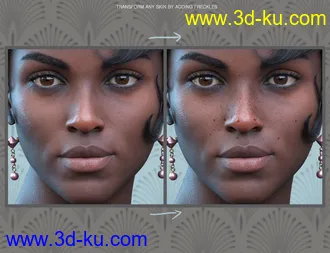 3D打印模型Sun-kissed Facial Freckles for Genesis 3, 8 and 8.1 Females的图片