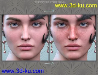 3D打印模型Sun-kissed Facial Freckles for Genesis 3, 8 and 8.1 Females的图片