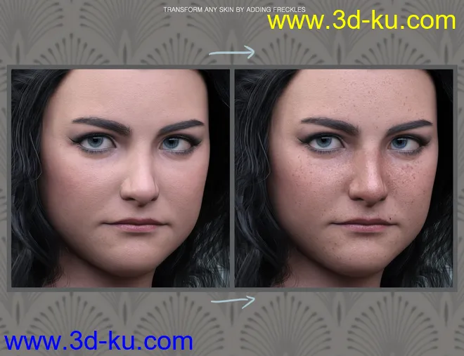 Sun-kissed Facial Freckles for Genesis 3, 8 and 8.1 Females模型的图片18