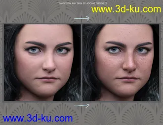 3D打印模型Sun-kissed Facial Freckles for Genesis 3, 8 and 8.1 Females的图片